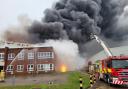 The fire at MCD Kidderminster on Hoo Farm Industrial Estate. Picture: Jon Pryce (@HWFireChief)