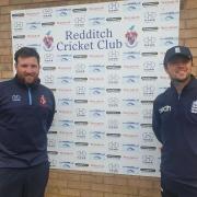 Luke Sugg (right) with Liam Phelan from Redditch Cricket Club.
