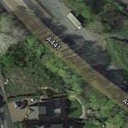 An aerial view of the land on Birmingham Road where a plan has been lodged to build two new homes. Image: Google Maps.