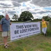 Phil Coathup and Nikki Dean from Roundhill Wood Solar Farm opposition group.