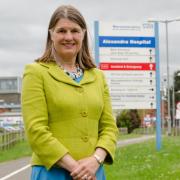 MP for Redditch Rachel Maclean standing outside the Alexandra Hospital