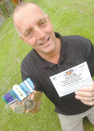 <b>Nigel Beard</b> with his medals and invite to Buckingham Palace in 2007 - 1874397