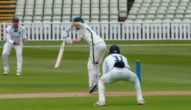 Jake Libby at the crease, where he again impressed with the bat. Pic: Paul France/Write Angle Media 