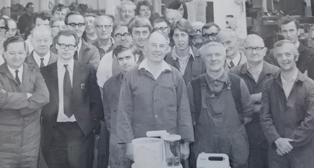 Alcad factory in Redditch, where Cedric (front row, first on the right) worked from 1968 to 1992