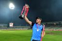 Worcestershire Rapids' Ben Cox celebrates with the trophy during the Vitality T20 Blast Final on Finals Day at Edgbaston, Birmingham..