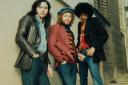 Thin Lizzy. L-R: Brian Downey, Eric Bell & Phil Lynott