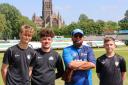 COACH: Saqlain Mushtaq (in the cap) took a number of the Worcestershire Academy bowlers for some specialist coaching