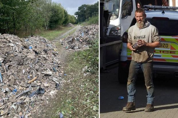 Darren Divall, from Bexhill, fined £20,000 for dumping rubbish in country lanes