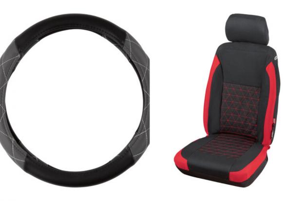 Redditch Advertiser: Steering Wheel Cover and Car Seat Cover (Lidl/Canva)