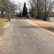 The new wider footpath at Arrow Valley Park. Image: Worcestershire County Council.
