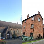 (left) St Stephen's Church and (right) Forge Mill Needle Museum.