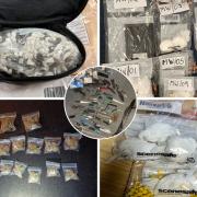 STAGGERING: Drugs and weapons seized from the county lines.