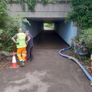 The underpass near Sainsbury's has been cleared.