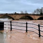 Rising River Severn levels in Bewdley