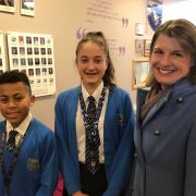 MP Rachel Maclean with Birchensale Middle School pupils