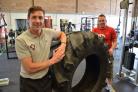 Paul Armstrong and Tom Gold from Strong Arms Gym get ready to show their strength with a fundraising competition. SP.