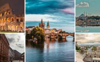 (top left clockwise) Rome, Prague, Istanbul (Canva) Plovdiv (Thinkstock/PA) and Ljubljana (Alamy/PA)